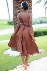 Choco brown cotton dress - Victoria + Boss 