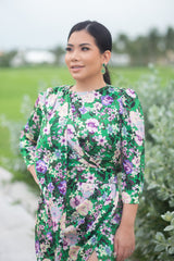 Green floral sash dress - Victoria + Boss 