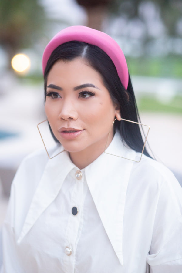 Pink puff head band