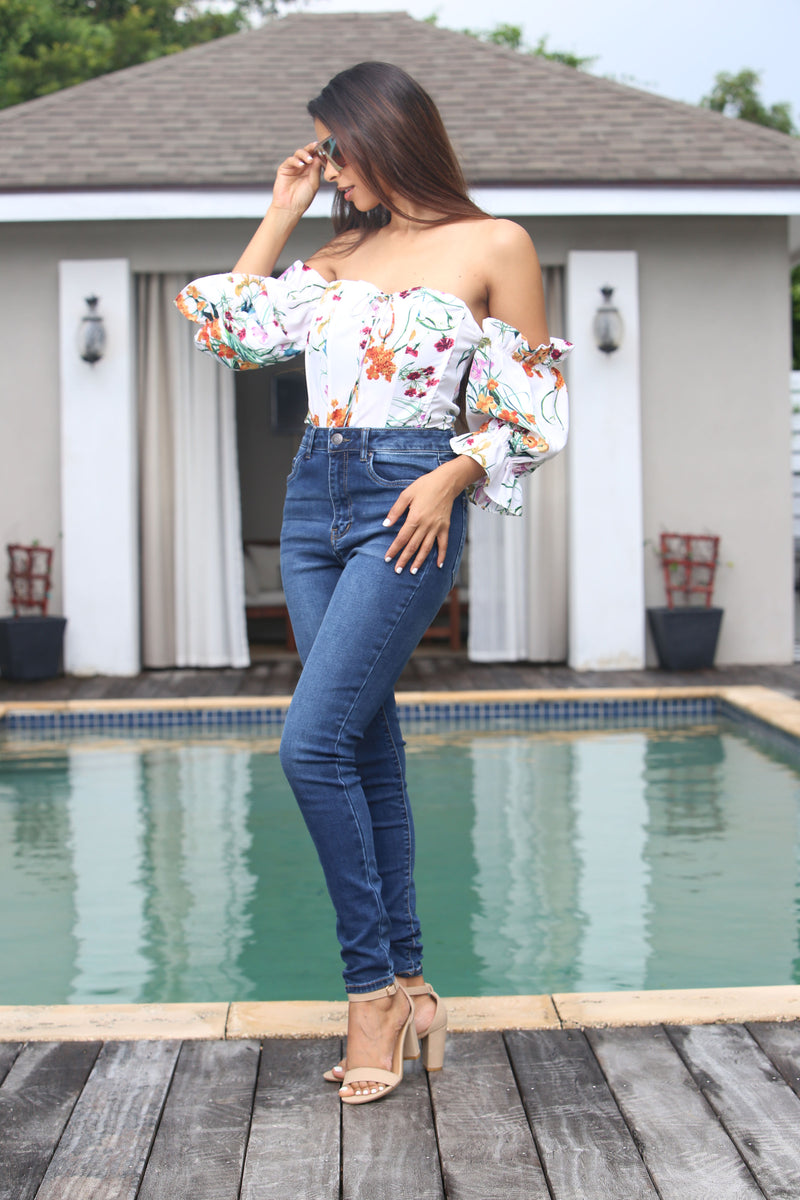 Cold Shoulder floral blouse