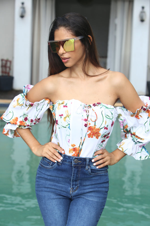 Cold Shoulder floral blouse