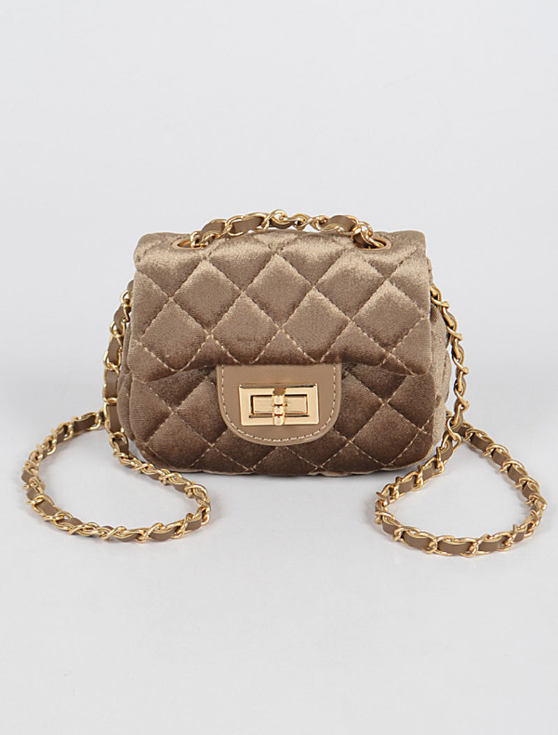 Velvet quilted MINI purse