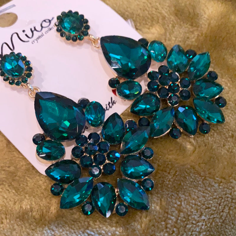 Emerald green chandelier earrings